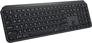 Logitech MX Keys Advanced Wireless Illuminated Keyboard, Tactile Responsive Typing, Backlighting, Bluetooth, USB-C, Apple macOS, Microsoft Windows, Linux, iOS, Android, Metal Build (Black)