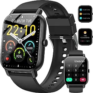 Smart Watch ( Answer / Make Call ), 1.85" Smartwatch for Men Women IP68 Waterproof, 100+ Sport Modes, Fitness Activity Tracker, Heart Rate Sleep Monitor, Pedometer, Smart Watches for Android iOS, 2023